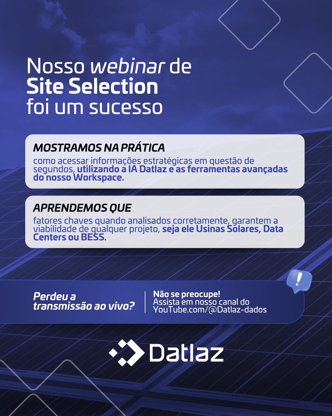 Nosso webinar de Site Selection foi um sucesso! 